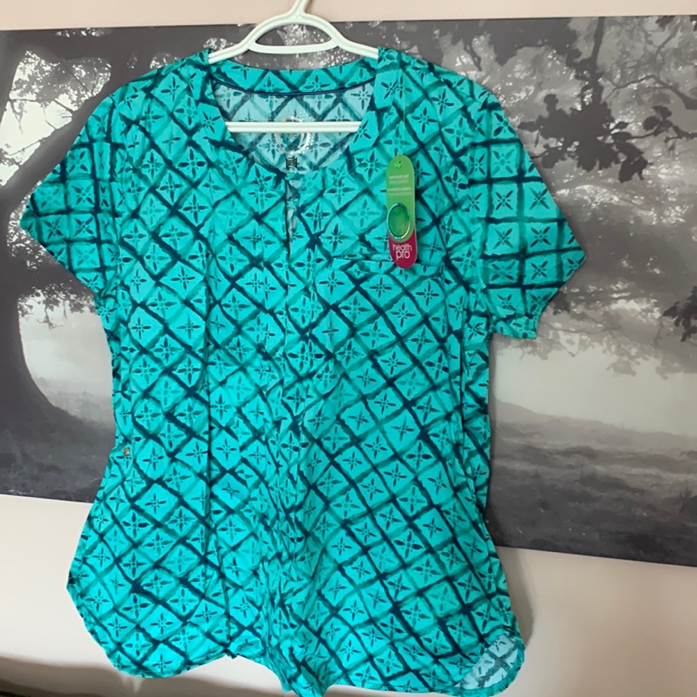 Health Pro Aqua scrub top NWT large